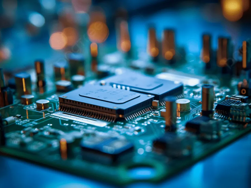 Close-up of a populated circuit board