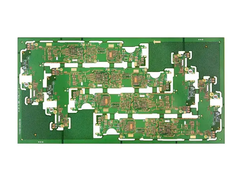 Green PCB panel prepared for SMT assembly