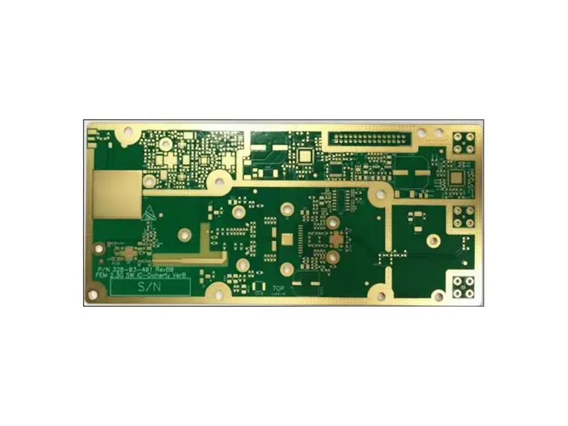 RF amplifier board with gold surface finish