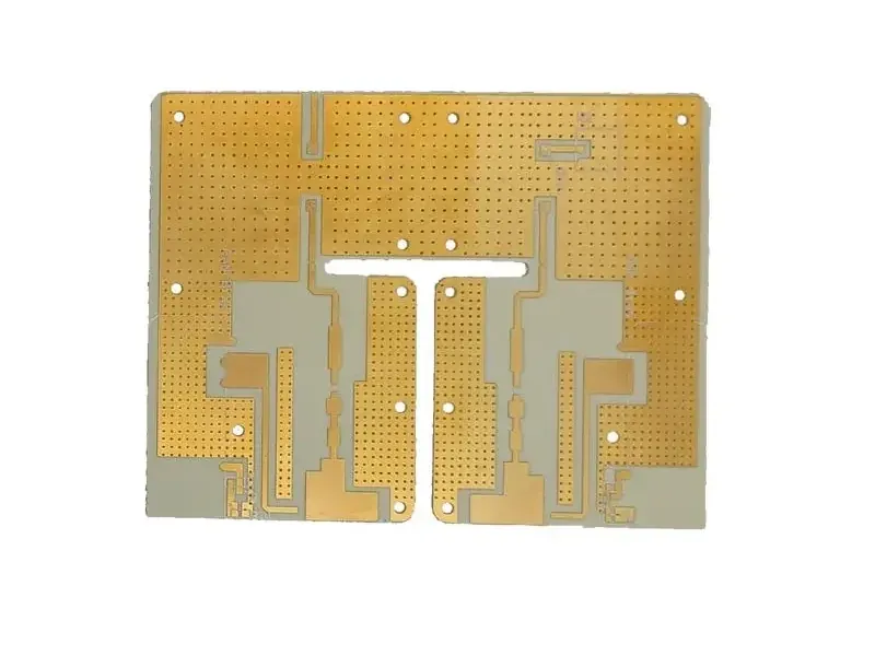 RF board with a gold-plated ground plane