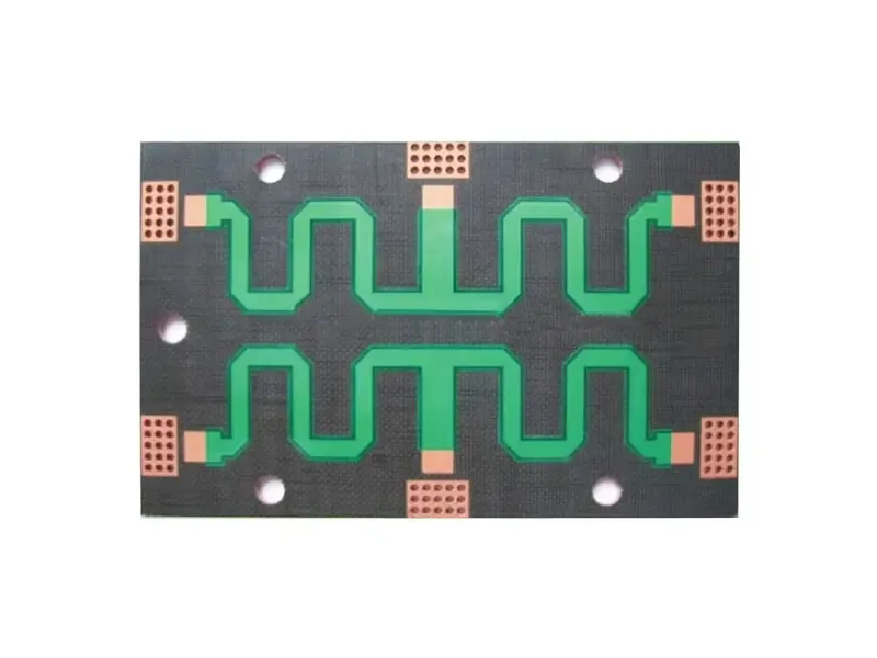 RF board with serpentine length-matched traces