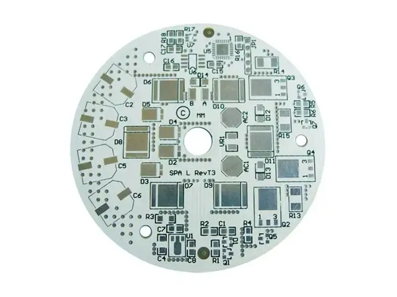 Round white SMT board of the type used in lighting products