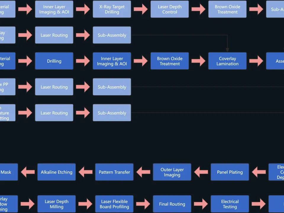 Flowchart of the rigid-flex PCB manufacturing process