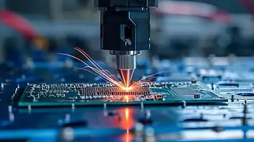 Laser processing station used for microvia formation