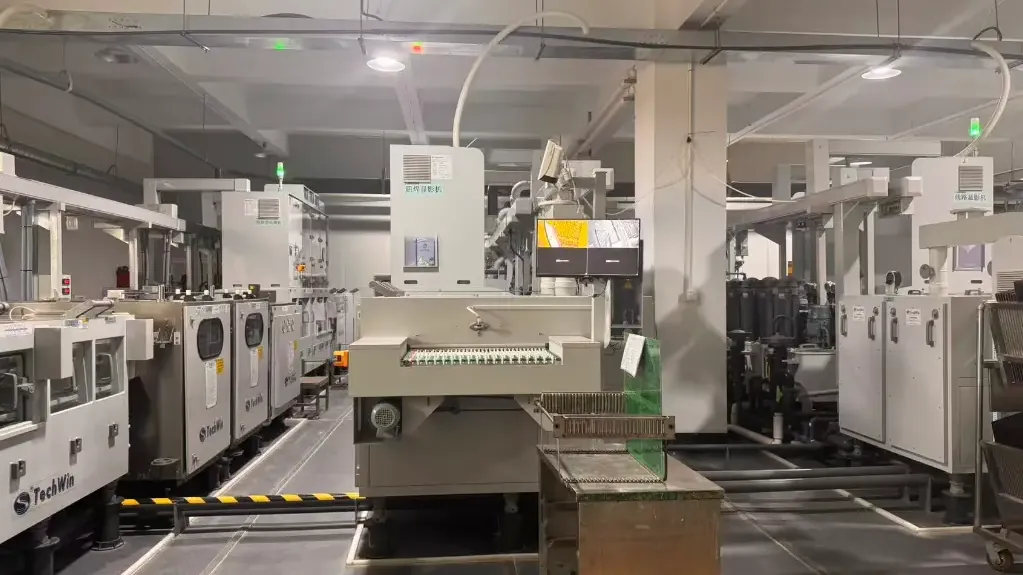 PCB production line seen along its full length