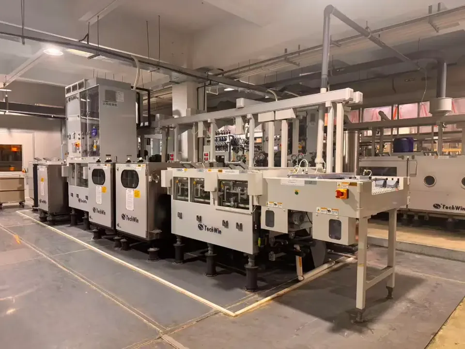 Automated surface finishing line for printed circuit boards